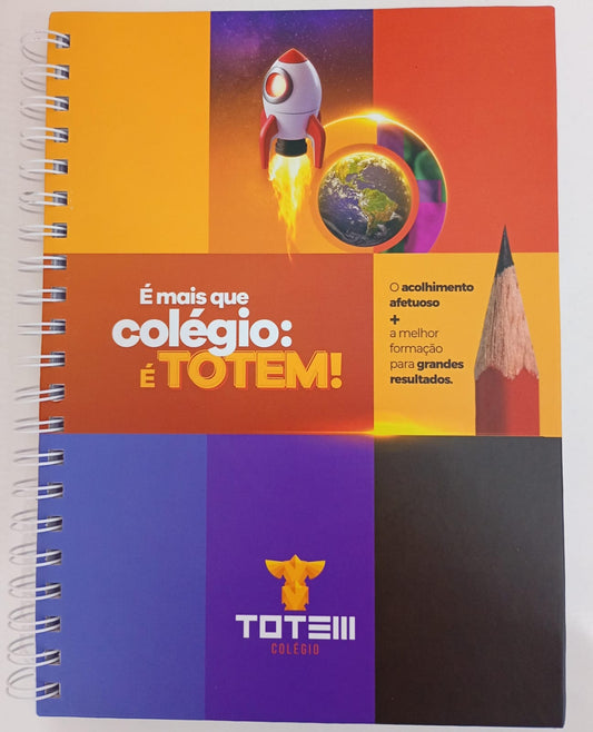Caderno capa dura com 96 folhas